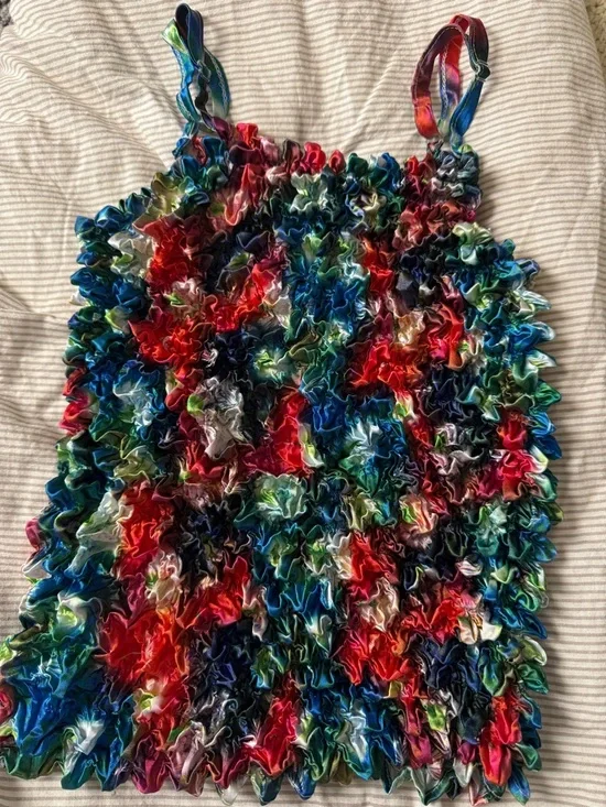 Colorful Ruffled Tank Top - Multicolor - Picture 1 of 4